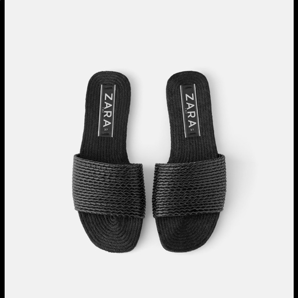 zara black slides